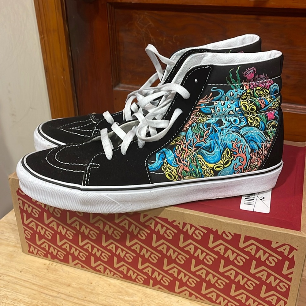 Vans Mens Sk8-Hi Black Skateboarding Shoes Size 12 Medium (D, M)!